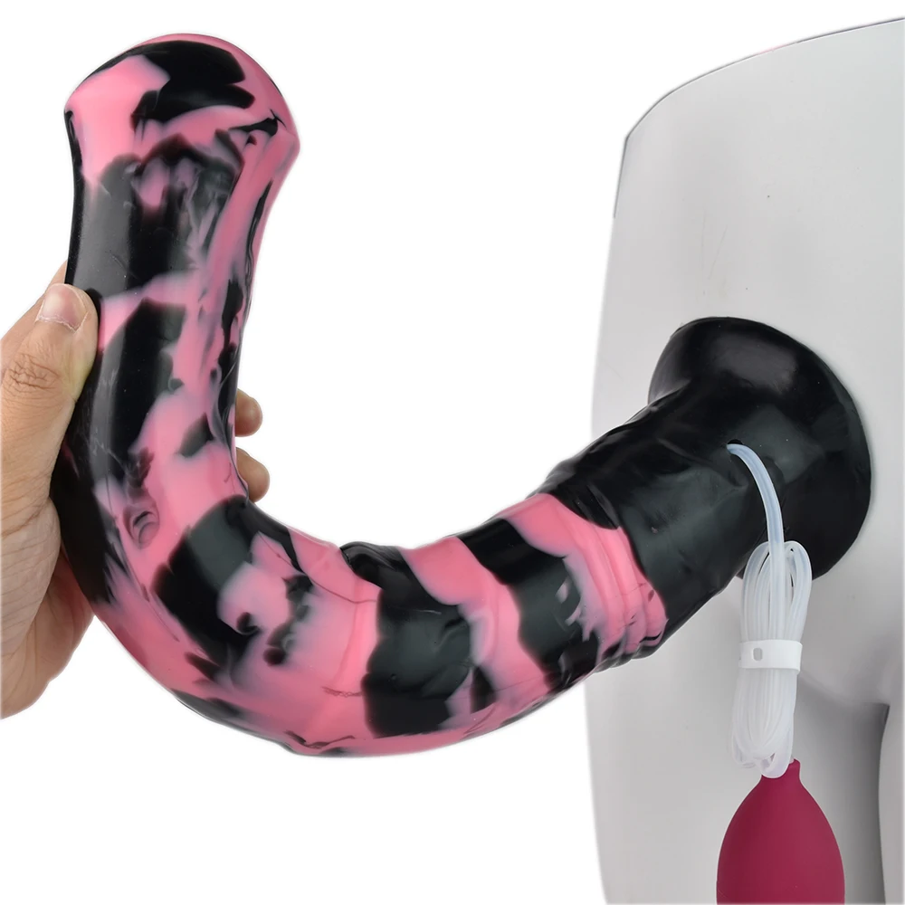 FAAK Long Ejaculation Dildo Large Fantasy Horse Squirting Penis With Suction Cup Size S M L Silicone Anal Plug Sex Toys Shop