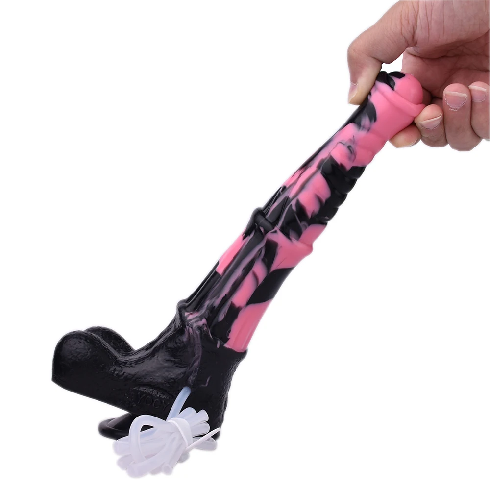 FAAK Silicone Fantasy Ejaculation Dildo Size M L 35cm Long squirting Horse penis With Sucker Spray Liquid Function Sex Toys FAAK Silicone Fantasy Ejaculation Dildo Size M L 35cm Long squirting Horse penis With Sucker Spray Liquid Function Sex Toys