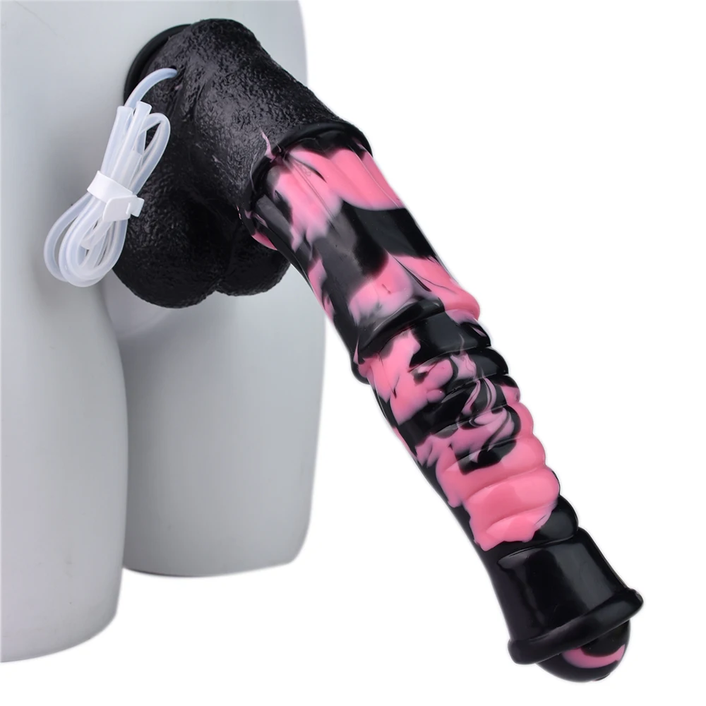 FAAK Silicone Fantasy Ejaculation Dildo Size M L 35cm Long squirting Horse penis With Sucker Spray Liquid Function Sex Toys FAAK Silicone Fantasy Ejaculation Dildo Size M L 35cm Long squirting Horse penis With Sucker Spray Liquid Function Sex Toys