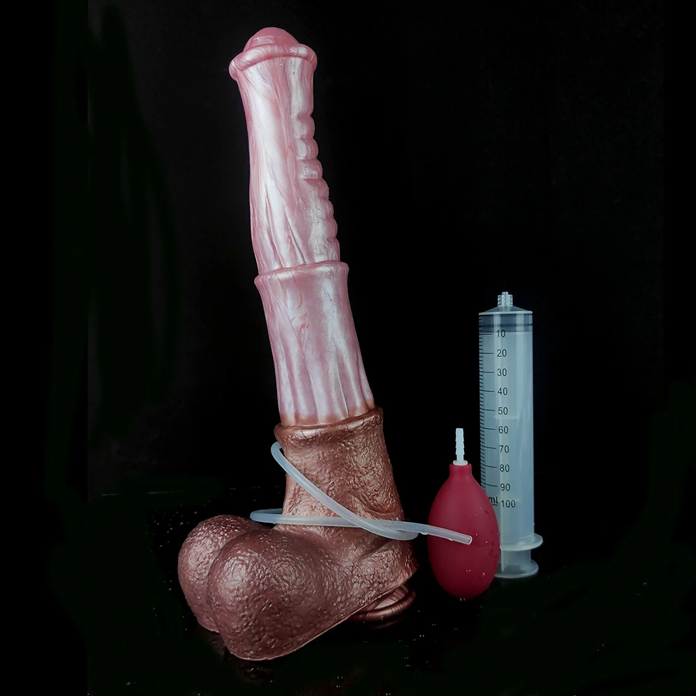 FAAK Silicone Fantasy Ejaculation Dildo Size M L 35cm Long squirting Horse penis With Sucker Spray Liquid Function Sex Toys FAAK Silicone Fantasy Ejaculation Dildo Size M L 35cm Long squirting Horse penis With Sucker Spray Liquid Function Sex Toys