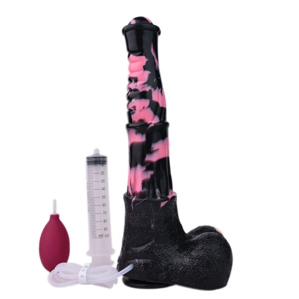 Silicone Fantasy Ejaculation Dildo Size M L 35cm Long squirting Horse penis With Sucker Spray Liquid Function Sex Toys