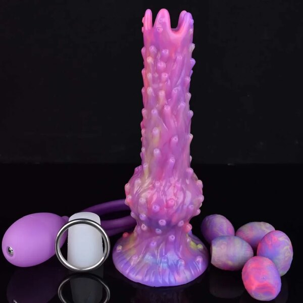 Fantasy Pneumatic Luminous Ovipositor Anal Sex Toys Dragon Dog Knot Dildos Silicone Butt Plug Adult Game Masturbators