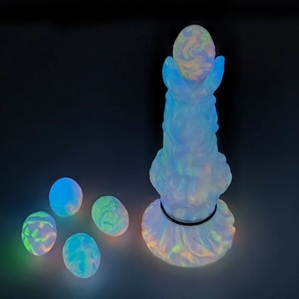 Fantasy Pneumatic Luminous Ovipositor Anal Sex Toys Dragon Dog Knot Dildos Silicone Butt Plug Adult Game Masturbators