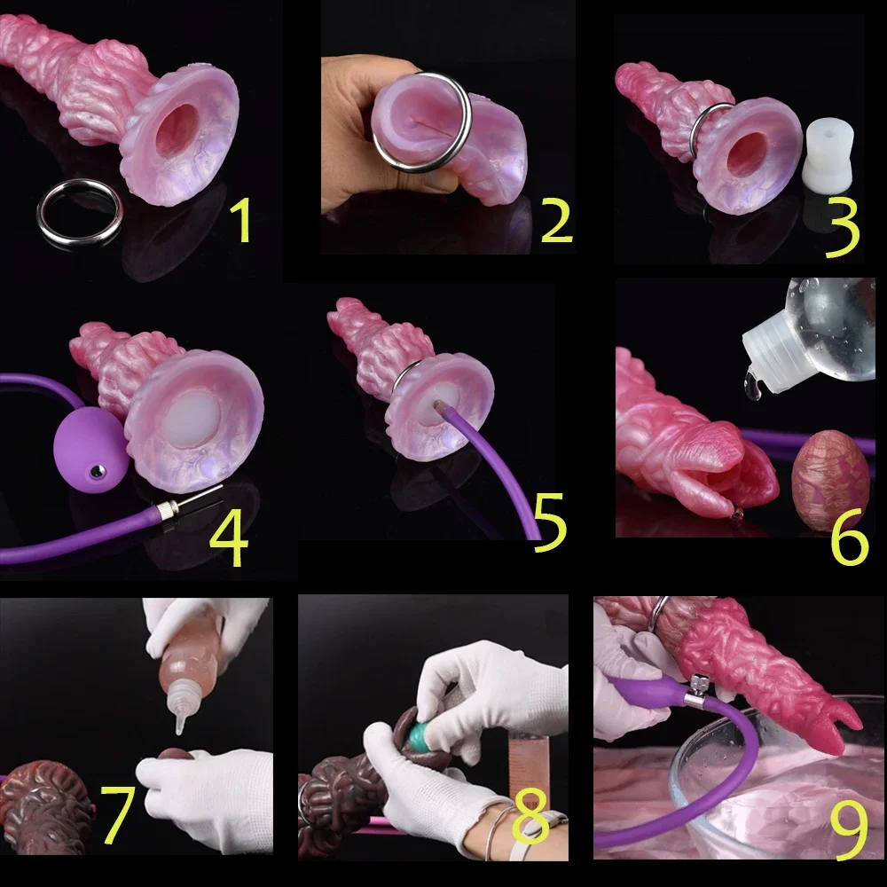 FAAK Fantasy Pneumatic Luminous Ovipositor Anal Sex Toys Dragon Dog Knot Dildos Silicone Butt Plug Adult Game Masturbators
