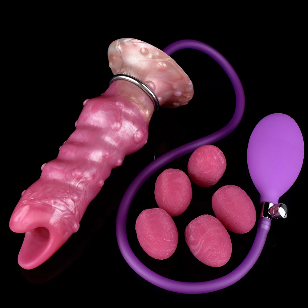 FAAK Fantasy Pneumatic Ovipositor Anal Beads Dragon Dog Knot Dildos Silicone Butt Plug Adult Game Masturbators For Women Men