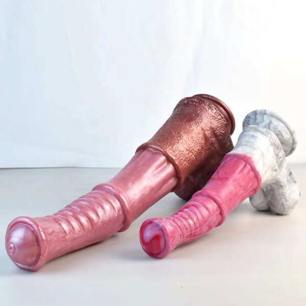 Strapon 35cm Long Horse Dildo With Sucker Fantasy Silicone Sex Toy For Women Men Large Realistic Animal Penis Color Mixed
