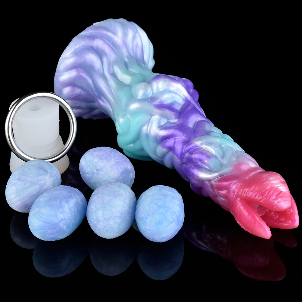 FAAK Fantasy Pneumatic Ovipositor Silicone Vaginal Balls Anal Sex Toys Lay Eggs Dildos Butt Plug Adult Games Masturbators