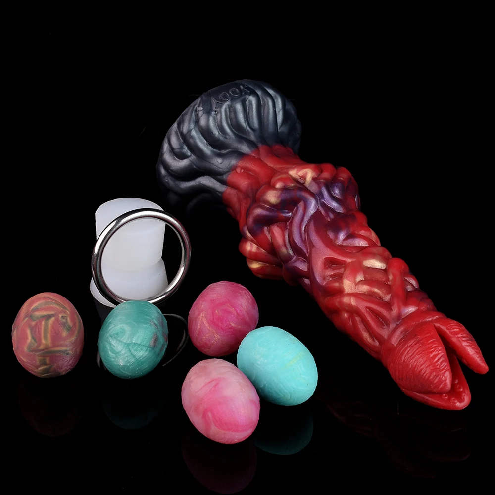 FAAK Fantasy Pneumatic Ovipositor Silicone Vaginal Balls Anal Sex Toys Lay Eggs Dildos Butt Plug Adult Games Masturbators