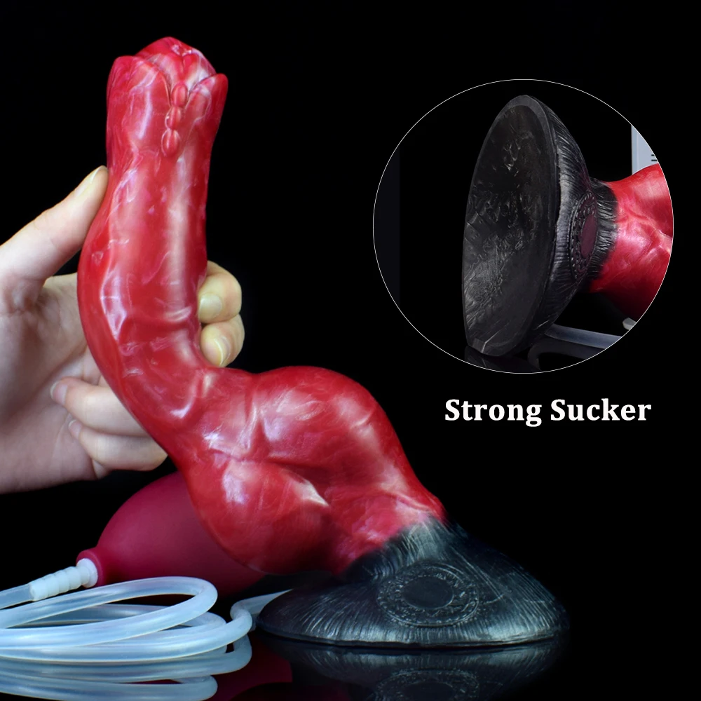 LUUK Dog Knot Ejaculation Fantasy Dildo with Strong Sucker Squriting Animal Penis Anus Butt Plug Sex Product Adult Fisting Game