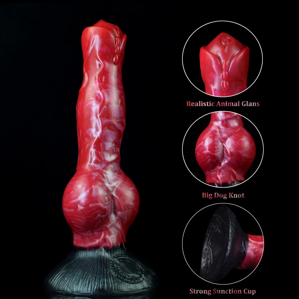 LUUK Dog Knot Ejaculation Fantasy Dildo with Strong Sucker Squriting Animal Penis Anus Butt Plug Sex Product Adult Fisting Game