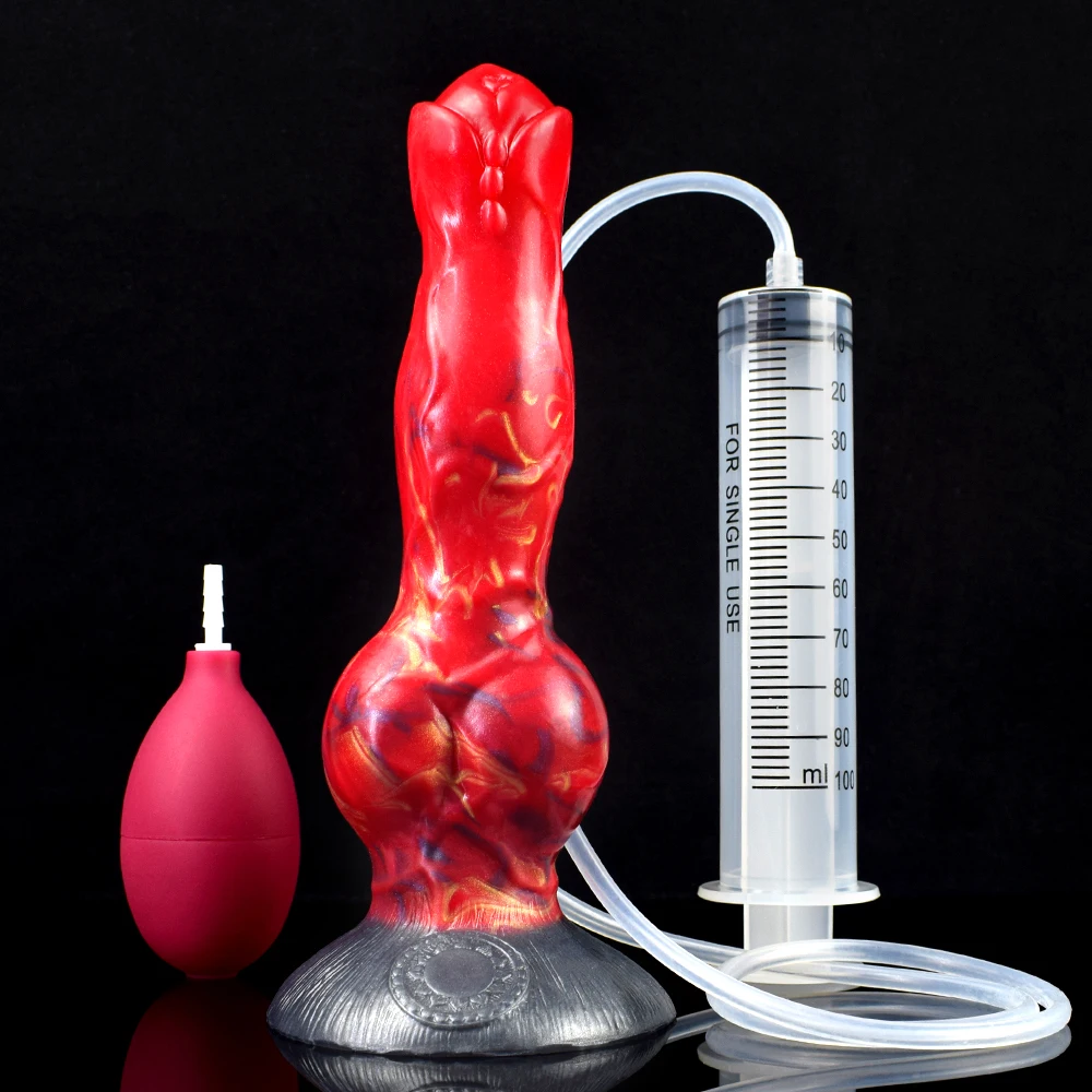 LUUK Dog Knot Ejaculation Fantasy Dildo with Strong Sucker Squriting Animal Penis Anus Butt Plug Sex Product Adult Fisting Game