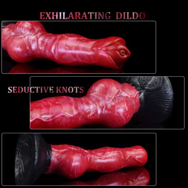 Dog Knot Ejaculation Fantasy Dildo with Strong Sucker Squriting Animal Penis Anus Butt Plug Sex Product Adult Fisting Game