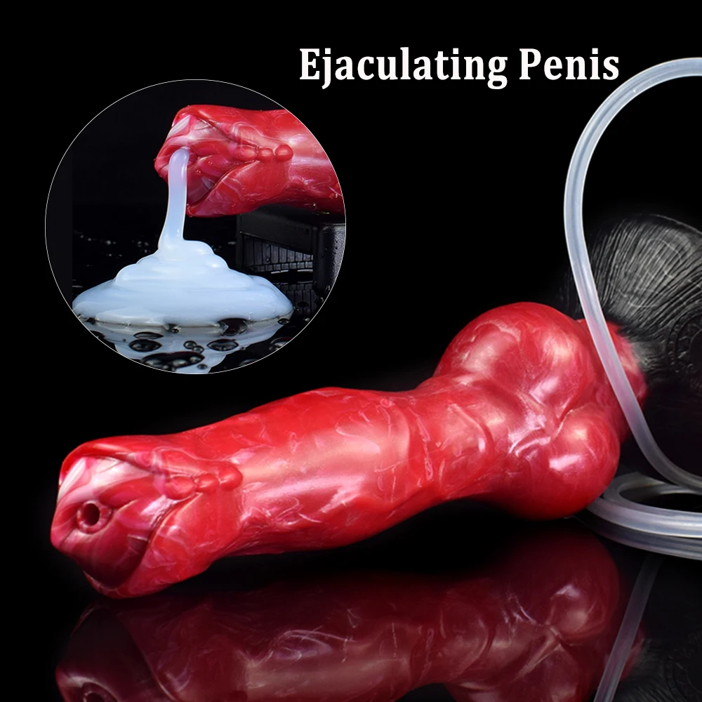 LUUK Dog Knot Ejaculation Fantasy Dildo with Strong Sucker Squriting Animal Penis Anus Butt Plug Sex Product Adult Fisting Game