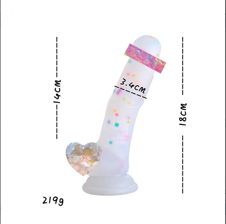 Colorful Liquid Dildo Colorful Silicone Realistic Wolf Fake Penis With Suction Cup Fantasy Dildos Masturbater Anal Knotted Toys