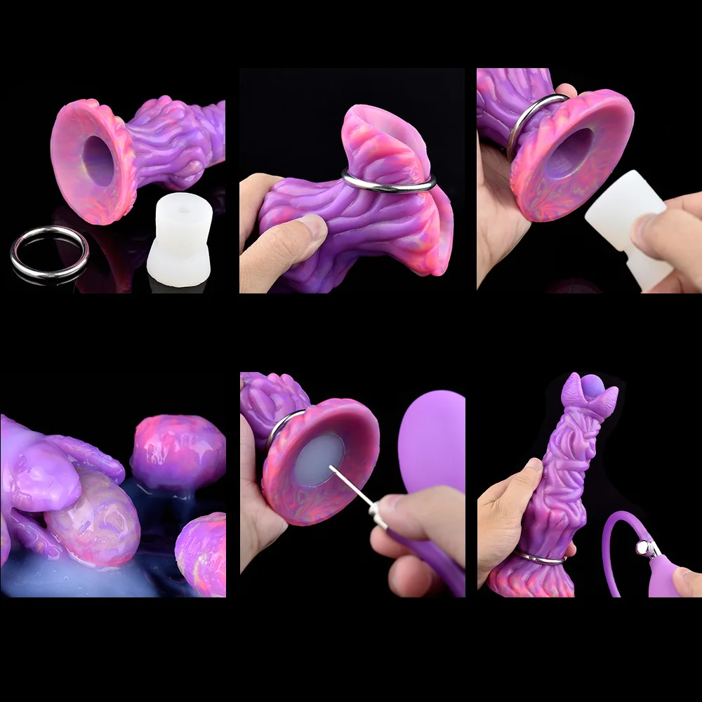 YOCY Inflatable Ovipositor Silicone Fantasy Dildo Pneumatic Lay Eggs Butt Plug Masturbator Vaginal Sex Toy For Women Men