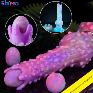 Fantasy Creature Inflated Ovipositor Anal Plug Knot Dildo Silicone Lay Eggs Sex Toy For Women Prostate Vaginal Masturbator