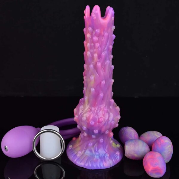 Fantasy Pneumatic Luminous Ovipositor Anal Sex Toys Dragon Dog Knot Dildos Silicone Butt Plug Adult Game Masturbators