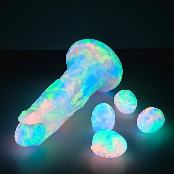 Fantasy Pneumatic Luminous Ovipositor Anal Sex Toys Dragon Dog Knot Dildos Silicone Butt Plug Adult Game Masturbators