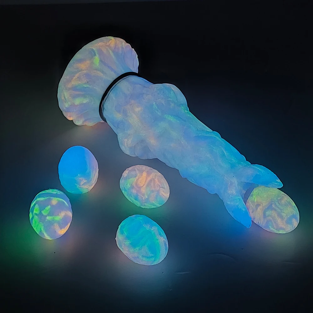 FAAK Fantasy Pneumatic Luminous Ovipositor Anal Sex Toys Dragon Dog Knot Dildos Silicone Butt Plug Adult Game Masturbators