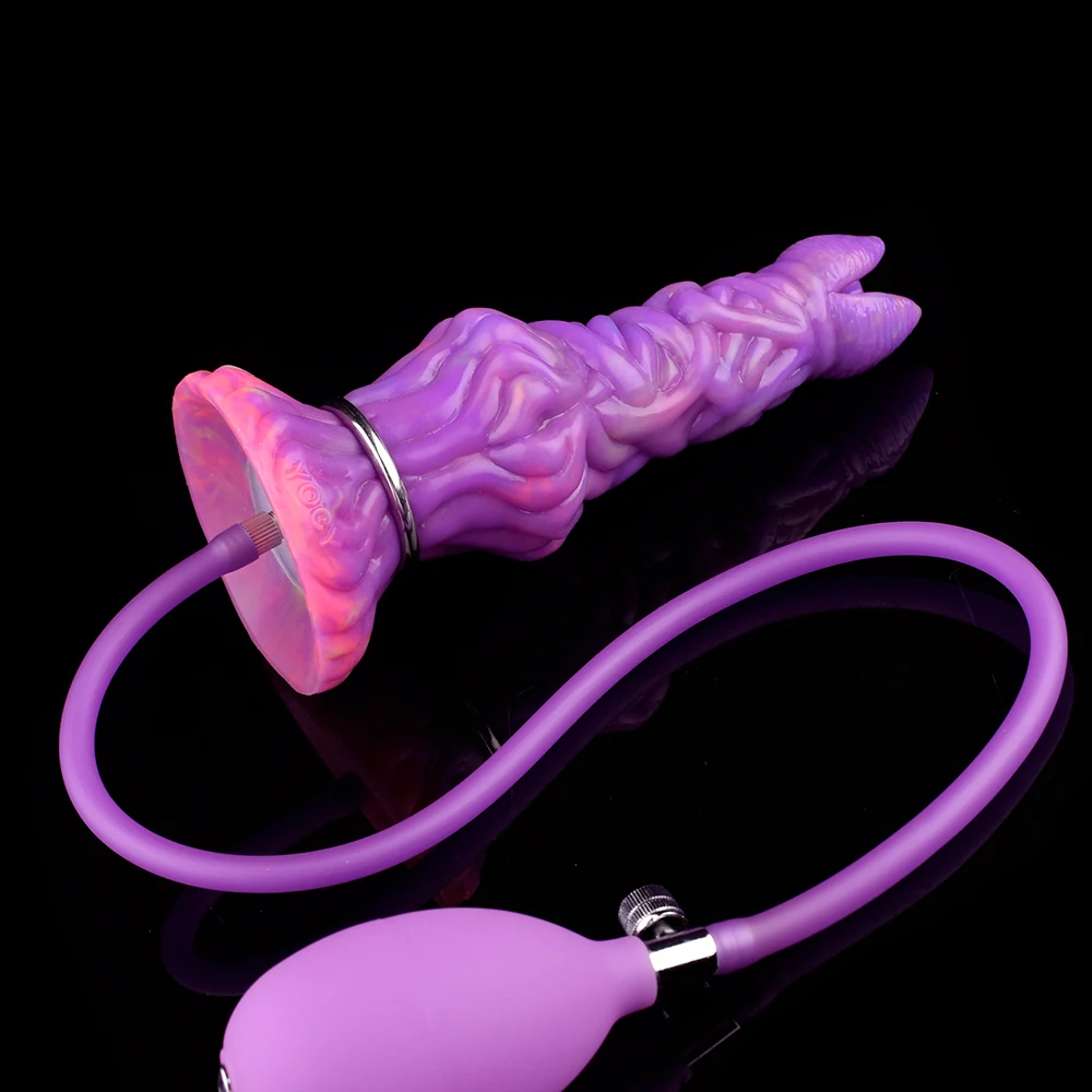 FAAK Fantasy Pneumatic Luminous Ovipositor Anal Sex Toys Dragon Dog Knot Dildos Silicone Butt Plug Adult Game Masturbators