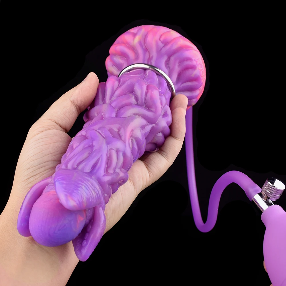 FAAK Fantasy Pneumatic Luminous Ovipositor Anal Sex Toys Dragon Dog Knot Dildos Silicone Butt Plug Adult Game Masturbators