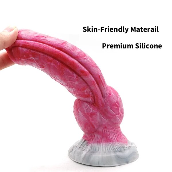 Curved Wolf Knot Dildo Gory Monster Silicone Fantasy Anal Plug Prostate G-Spot Vaginal Massager Sex Toy For Women Men