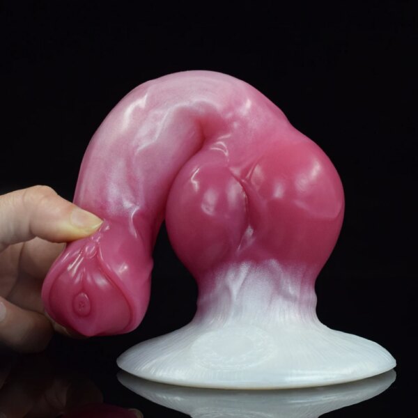 Silicone Fantasy Dog Knot Dildo With Sucker Colorful Animal Penis Sex Toys For Beginners Women Men Anal Massage