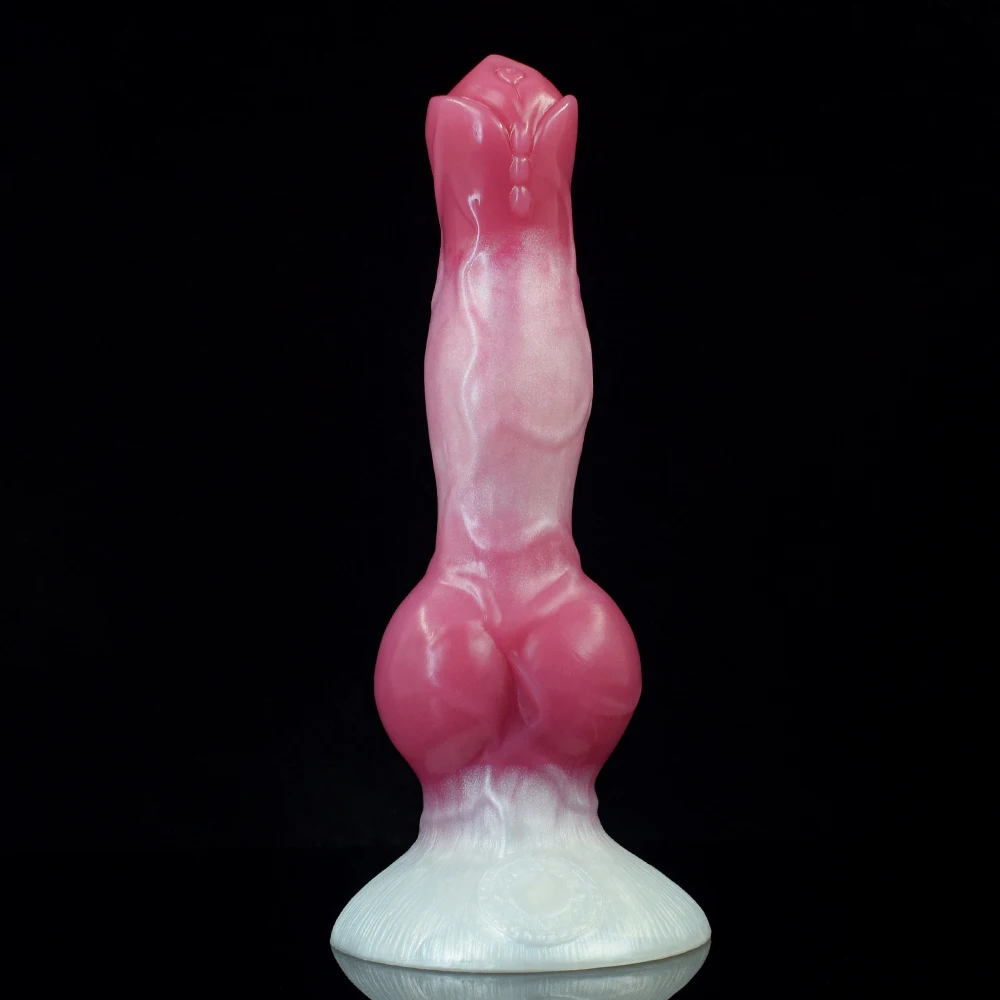 FAAK Silicone Fantasy Dog Knot Dildo With Sucker Colorful Animal Penis Sex Toys For Beginners Women Men Anal Massage