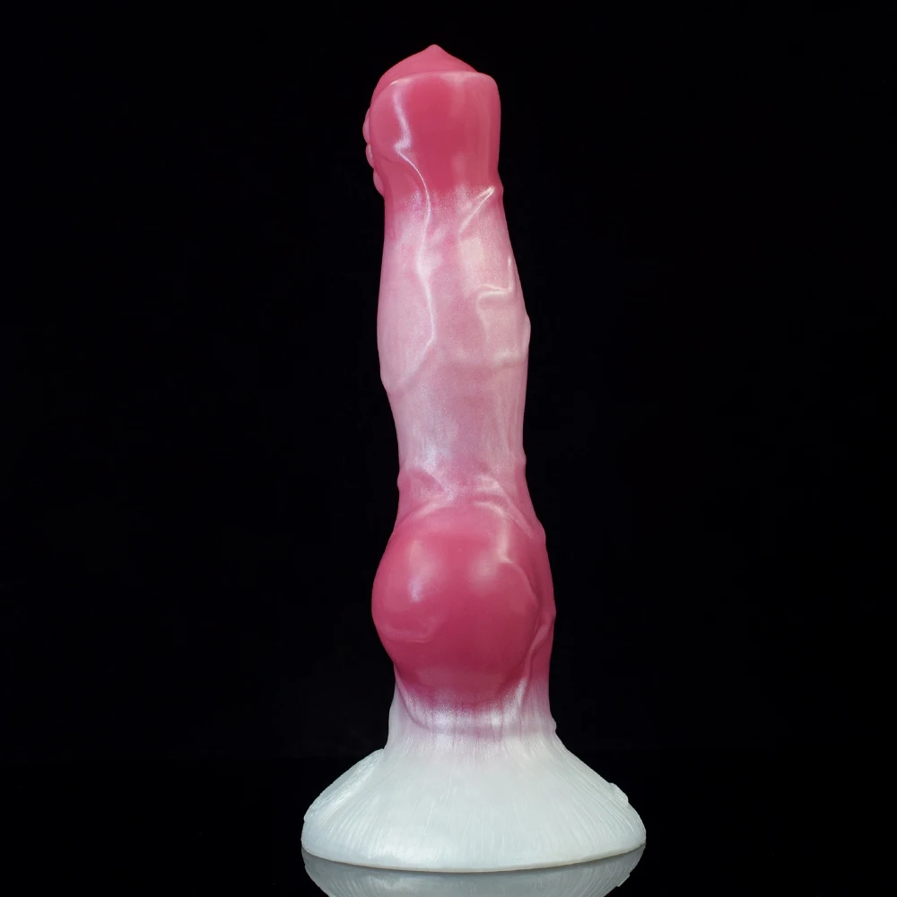 FAAK Silicone Fantasy Dog Knot Dildo With Sucker Colorful Animal Penis Sex Toys For Beginners Women Men Anal Massage