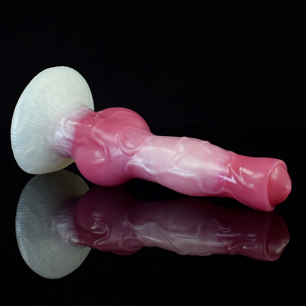 FAAK Silicone Fantasy Dog Knot Dildo With Sucker Colorful Animal Penis Sex Toys For Beginners Women Men Anal Massage