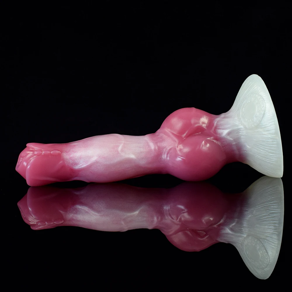 FAAK Silicone Fantasy Dog Knot Dildo With Sucker Colorful Animal Penis Sex Toys For Beginners Women Men Anal Massage