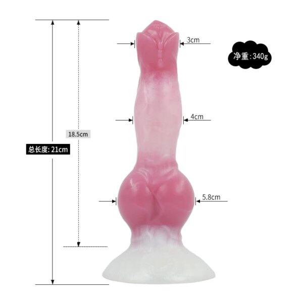 Silicone Fantasy Dog Knot Dildo With Sucker Colorful Animal Penis Sex Toys For Beginners Women Men Anal Massage