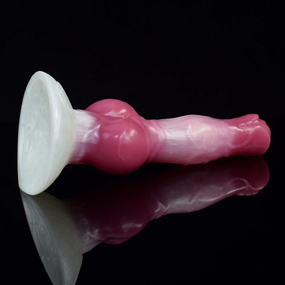 FAAK Silicone Fantasy Dog Knot Dildo With Sucker Colorful Animal Penis Sex Toys For Beginners Women Men Anal Massage