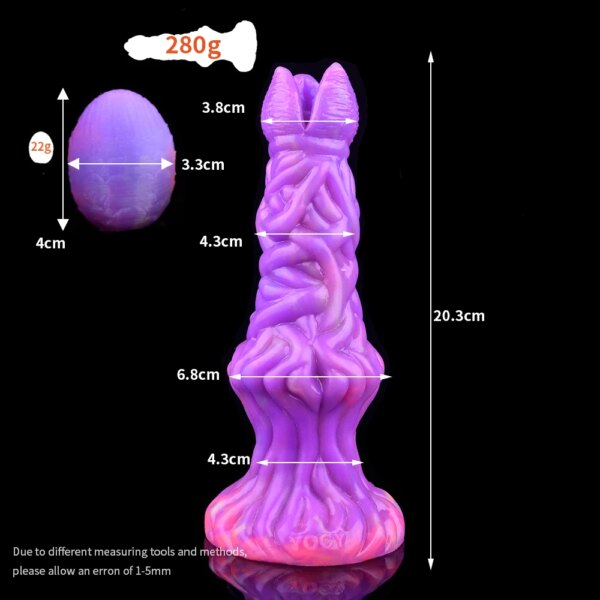 Luminous Ovipositor Toy Inflatable Silicone Anal Plug Vaginal Masturbator Fantasy Knot Dildo 7.9 inch Sex Toy For Women Men