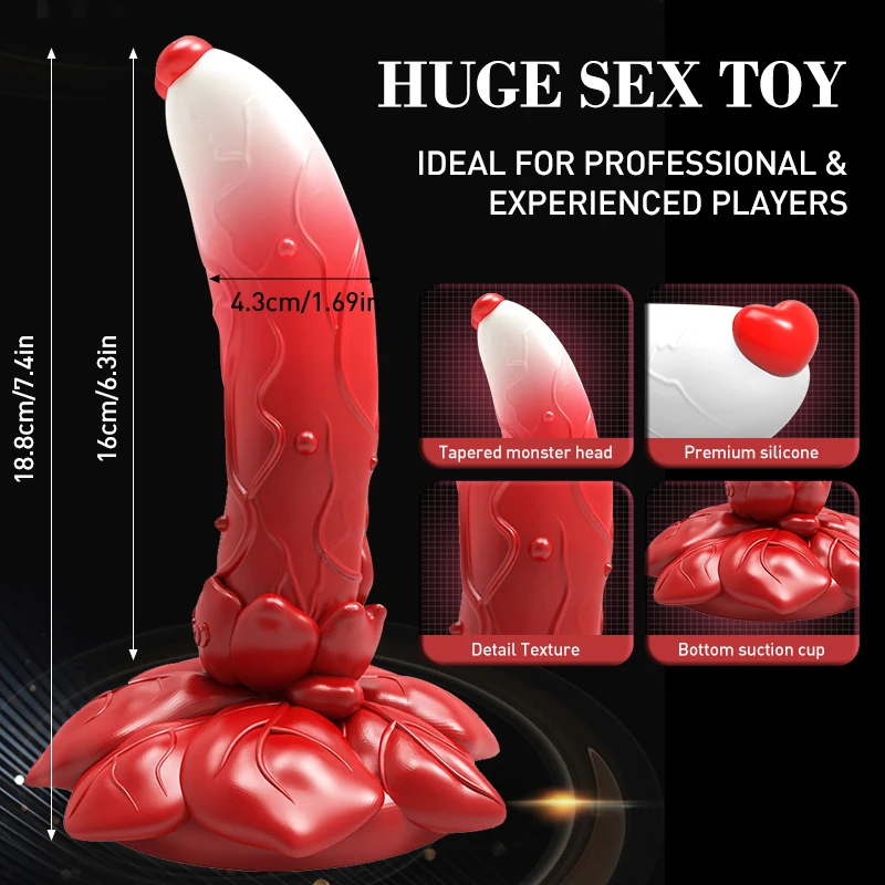 Monster Dildo Silicone Fantasy Colourful Cute Dildo Gingerbread Man Strong Suction Cup Dragon Dildo Anal Plug Sex Toys For Women