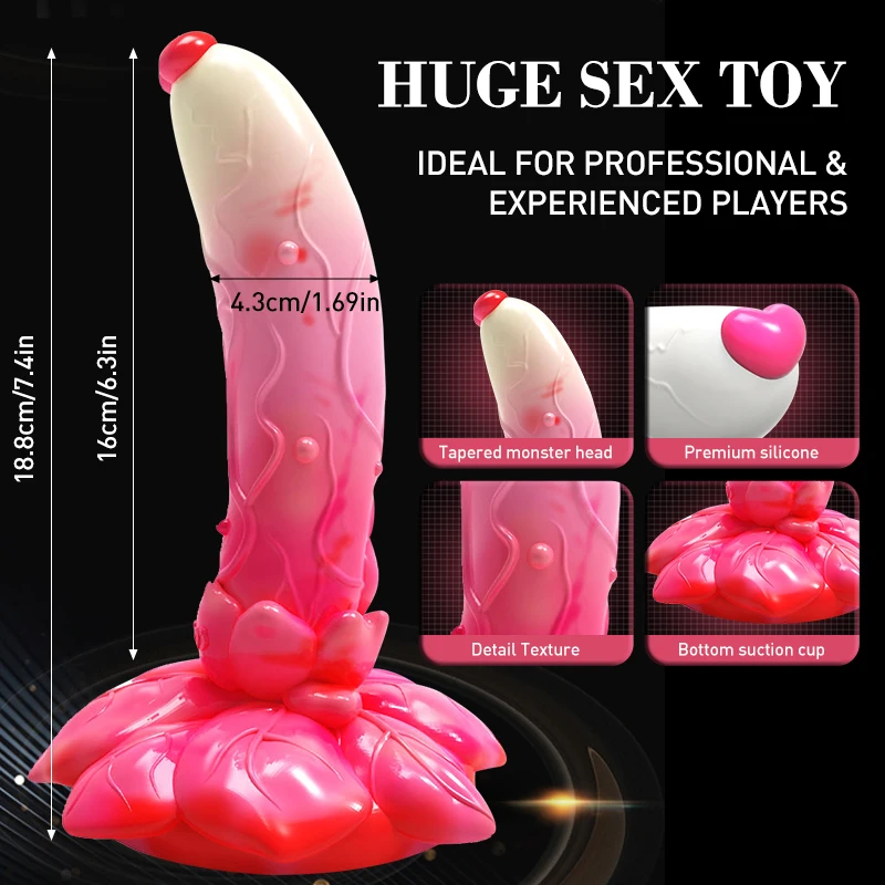 Monster Dildo Silicone Fantasy Colourful Cute Dildo Gingerbread Man Strong Suction Cup Dragon Dildo Anal Plug Sex Toys For Women