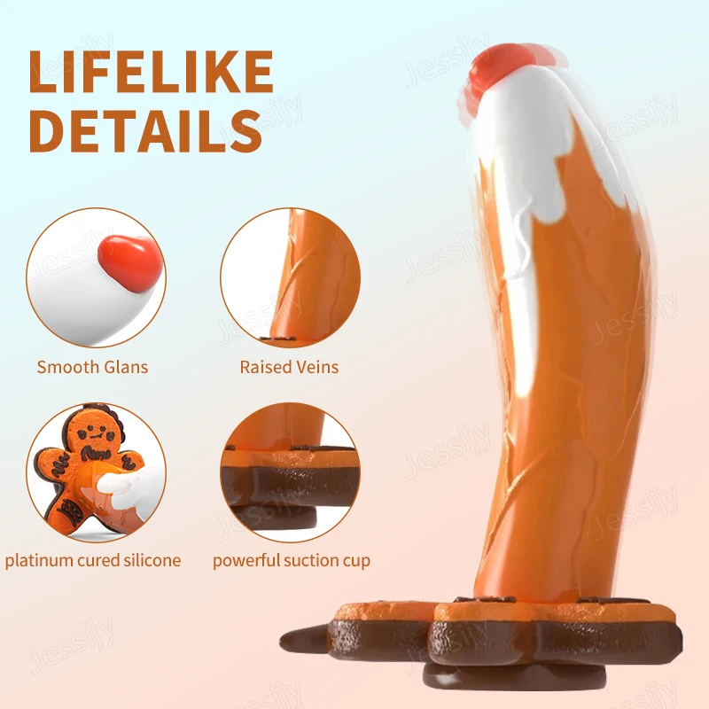 Monster Dildo Silicone Fantasy Colourful Cute Dildo Gingerbread Man Strong Suction Cup Dragon Dildo Anal Plug Sex Toys For Women