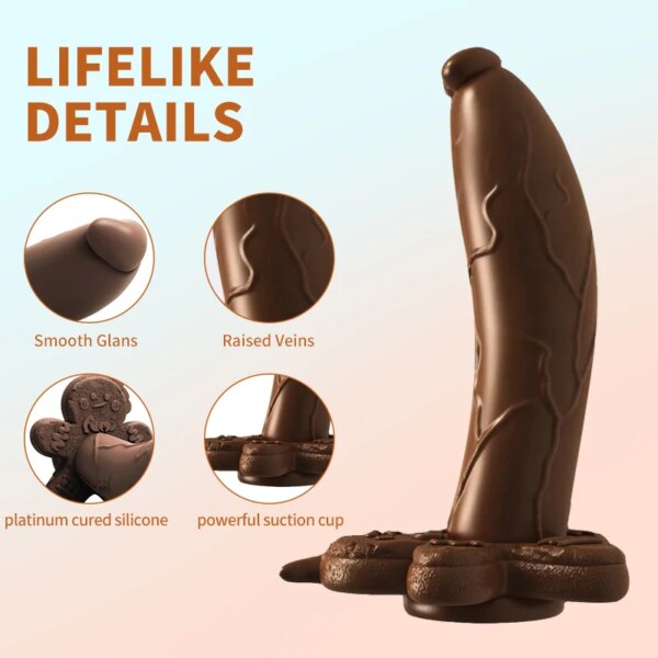Monster Dildo Silicone Fantasy Colourful Cute Dildo Gingerbread Man Strong Suction Cup Dragon Dildo Anal Plug Sex Toys For Women