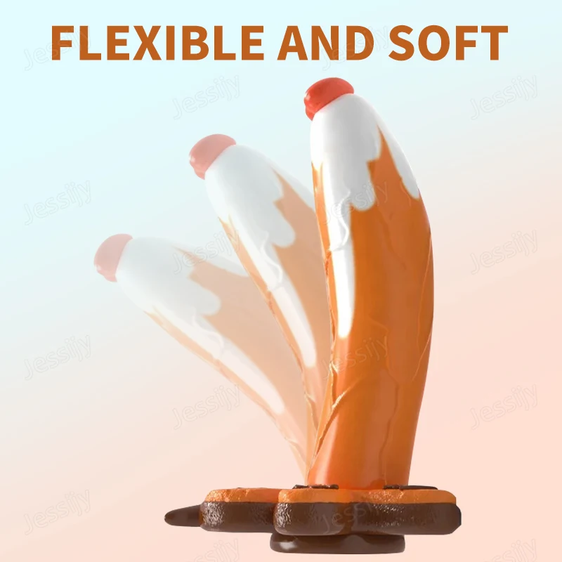Monster Dildo Silicone Fantasy Colourful Cute Dildo Gingerbread Man Strong Suction Cup Dragon Dildo Anal Plug Sex Toys For Women