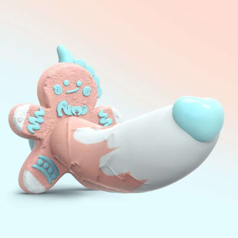 Monster Dildo Silicone Fantasy Colourful Cute Dildo Gingerbread Man Strong Suction Cup Dragon Dildo Anal Plug Sex Toys For Women