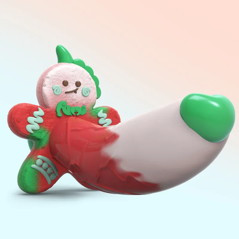Monster Dildo Silicone Fantasy Colourful Cute Dildo Gingerbread Man Strong Suction Cup Dragon Dildo Anal Plug Sex Toys For Women