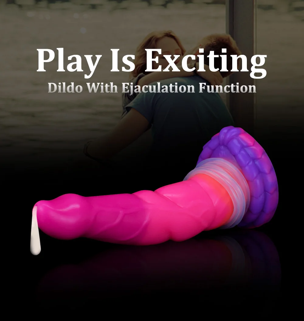 QKKQ Monster Squirting Dildo Soft Silicone Cock Ejaculating Fantasy Glow Tentacle Penis Female Masturbate Anal Plug Sex Toys