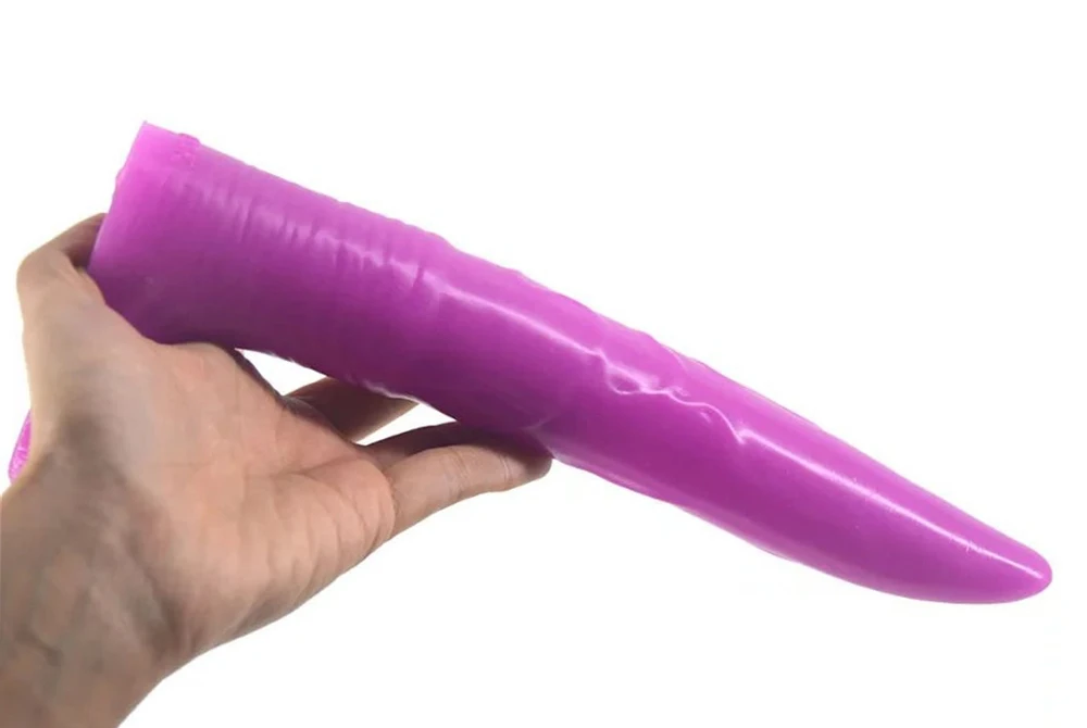 QKKQ Ass Insert Deer Testicle Dildo Fruit Vegetable Design A Piece Of Lettuce Anal Long Insertable Animal Penis for Sex Fantasy