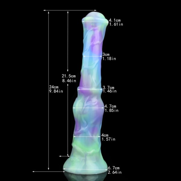 Silicone Luminous Knot Horse Dildo With Strong Suction Cup Fantasy Animal Penis Sex Toys for Women Men Anal Massage