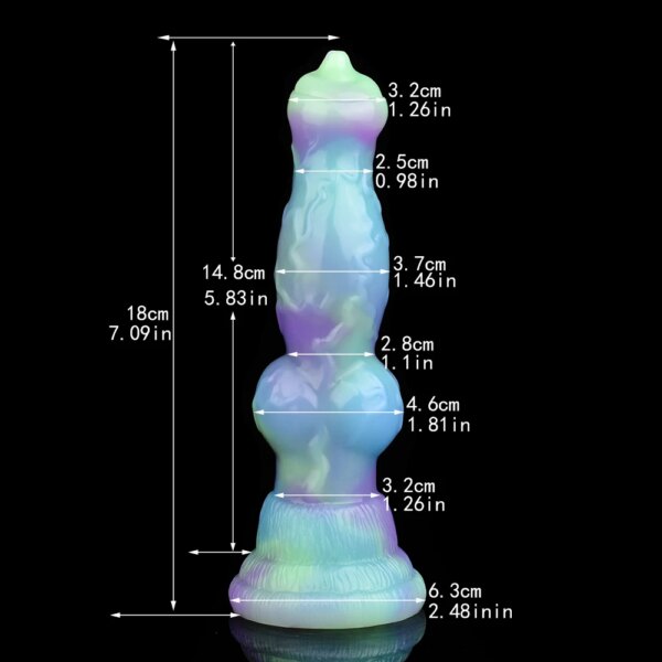 Silicone Luminous Knot Horse Dildo With Strong Suction Cup Fantasy Animal Penis Sex Toys for Women Men Anal Massage