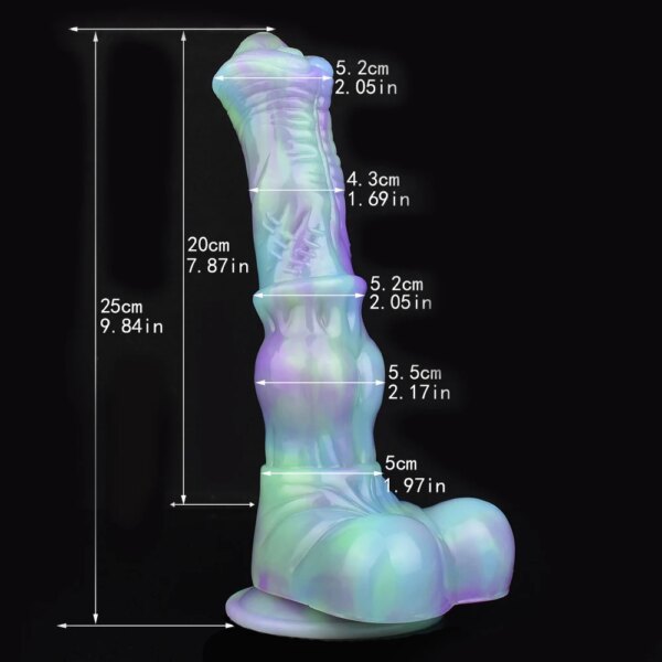 Silicone Luminous Knot Horse Dildo With Strong Suction Cup Fantasy Animal Penis Sex Toys for Women Men Anal Massage