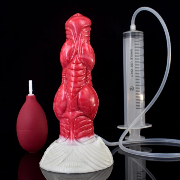 Wolf Ejaculation Dildo With Sucker Spray Liquid Silicone Knot Squirting Penis Sexual Fantasy Anal Massage Sex Toys Shop