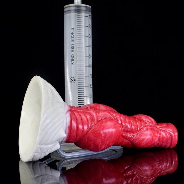 Wolf Ejaculation Dildo With Sucker Spray Liquid Silicone Knot Squirting Penis Sexual Fantasy Anal Massage Sex Toys Shop
