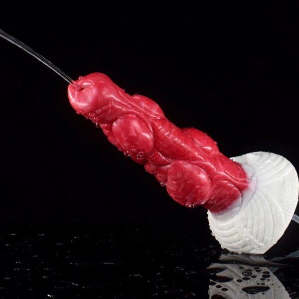 Wolf Ejaculation Dildo With Sucker Spray Liquid Silicone Knot Squirting Penis Sexual Fantasy Anal Massage Sex Toys Shop