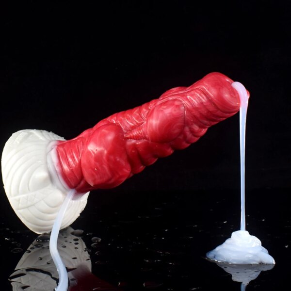 Wolf Ejaculation Dildo With Sucker Spray Liquid Silicone Knot Squirting Penis Sexual Fantasy Anal Massage Sex Toys Shop